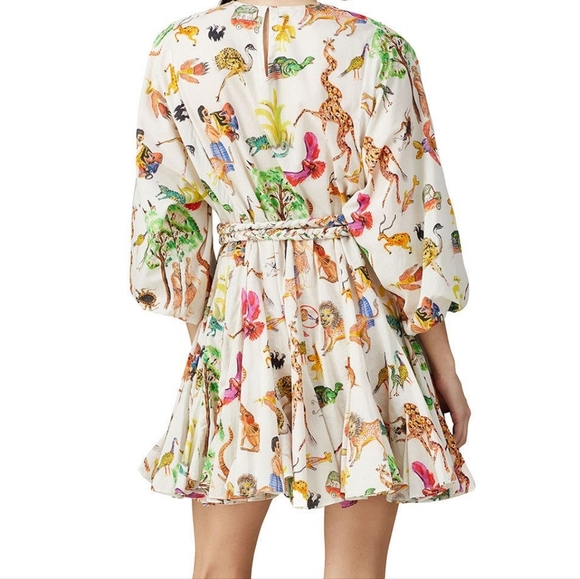 RHODE Multicolor ella safari Animal Print mini Dress minidress Med nwt leo lion - Picture 3 of 8